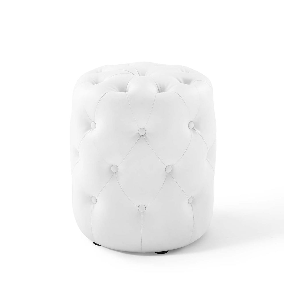 Modway Anthem Tufted Button Round Faux Leather Ottoman - EEI-3777 | Ottomans | Modishstore - 2