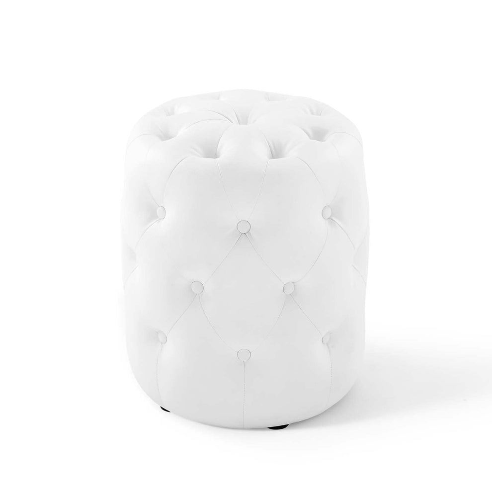 Modway Anthem Tufted Button Round Faux Leather Ottoman - EEI-3777 | Ottomans | Modishstore - 3