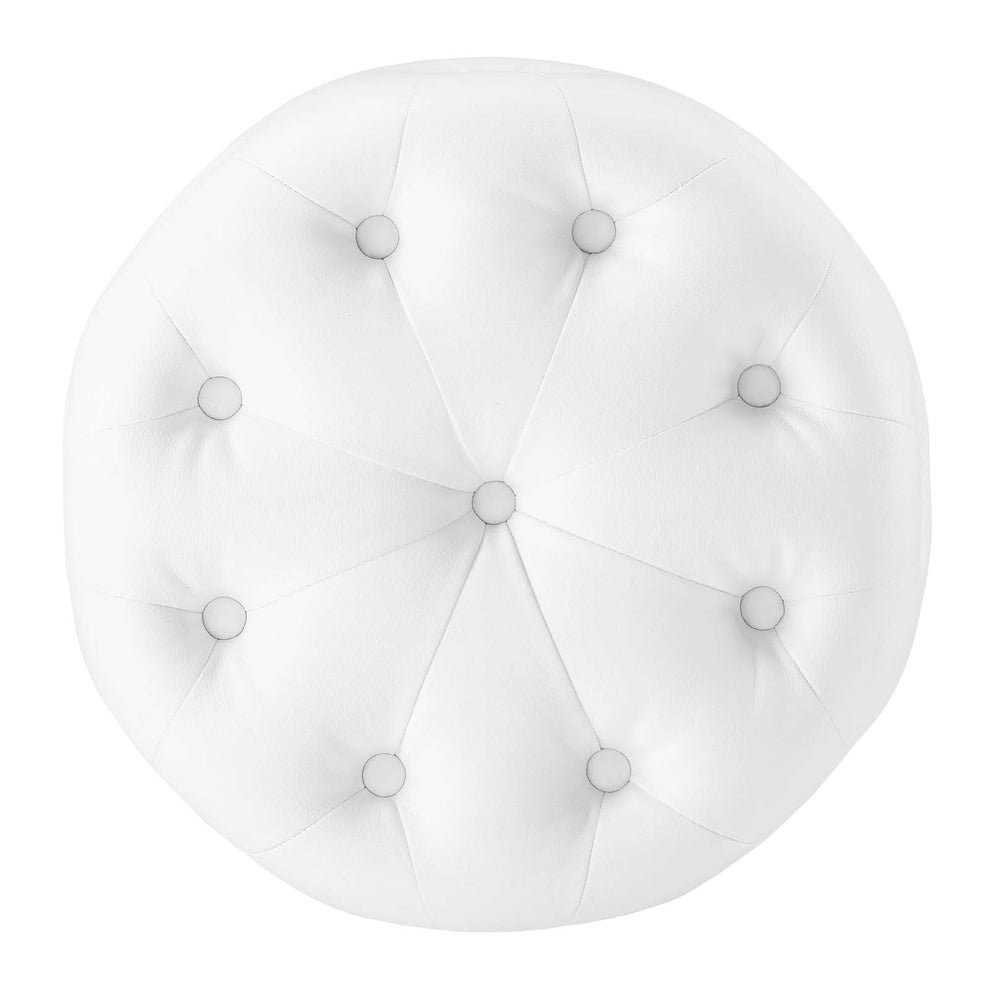 Modway Anthem Tufted Button Round Faux Leather Ottoman - EEI-3777 | Ottomans | Modishstore - 4