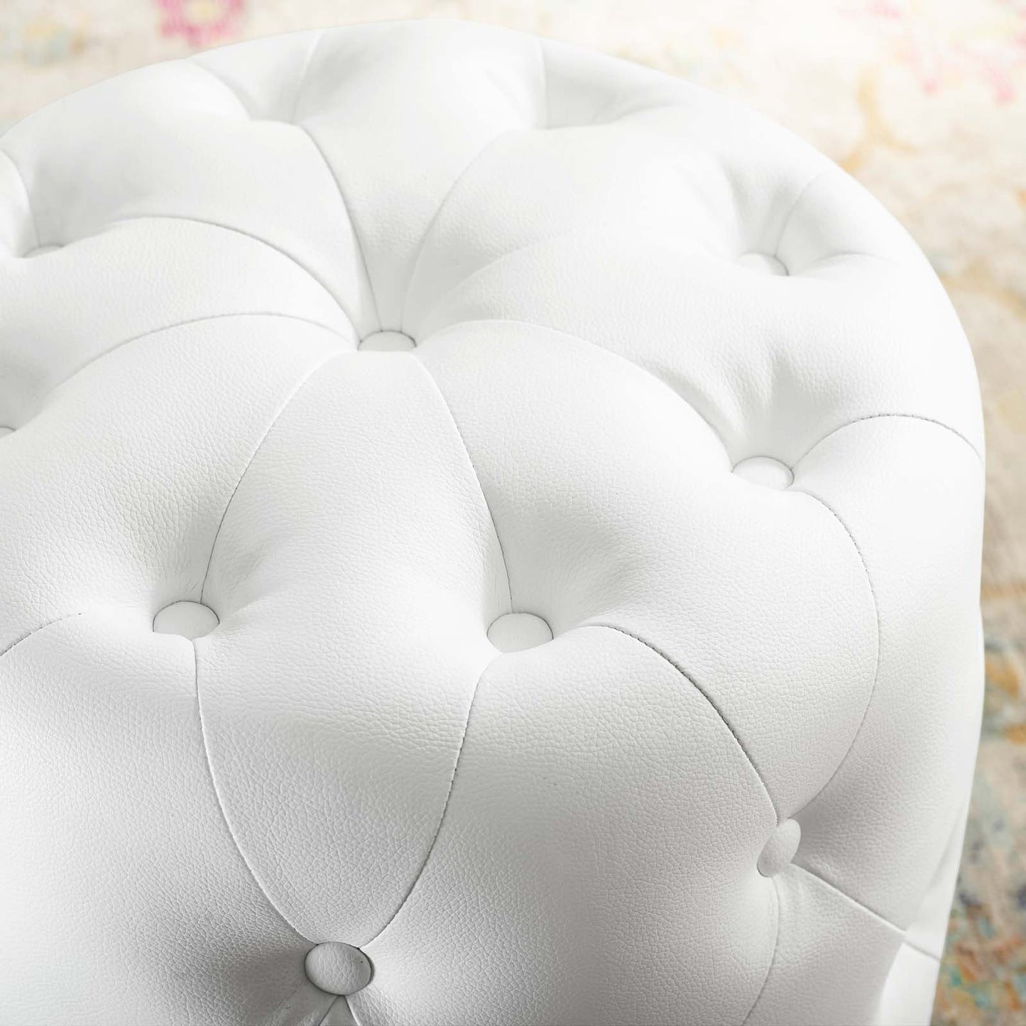 Modway Anthem Tufted Button Round Faux Leather Ottoman - EEI-3777 | Ottomans | Modishstore - 6