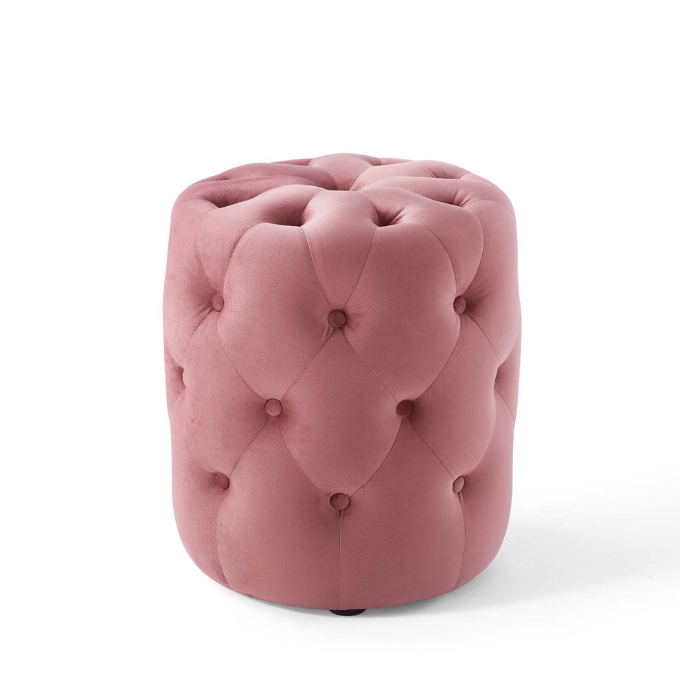 Modway Anthem Tufted Button Round Performance Velvet Ottoman - EEI-3778 | Ottomans | Modishstore - 2