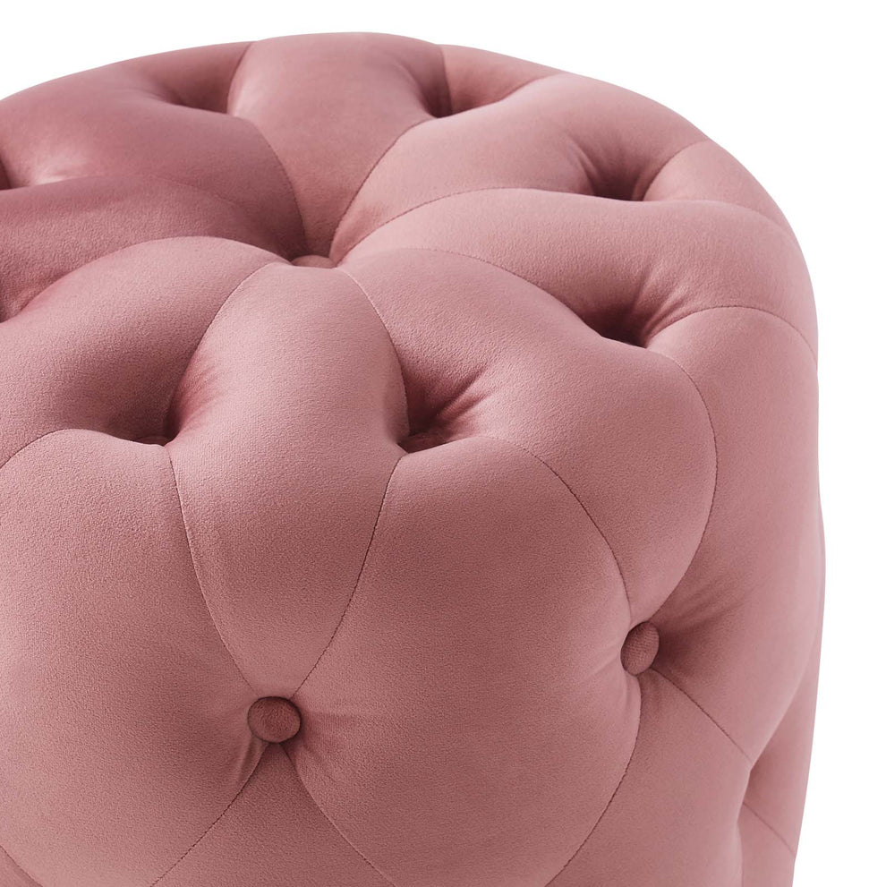 Modway Anthem Tufted Button Round Performance Velvet Ottoman - EEI-3778 | Ottomans | Modishstore - 5