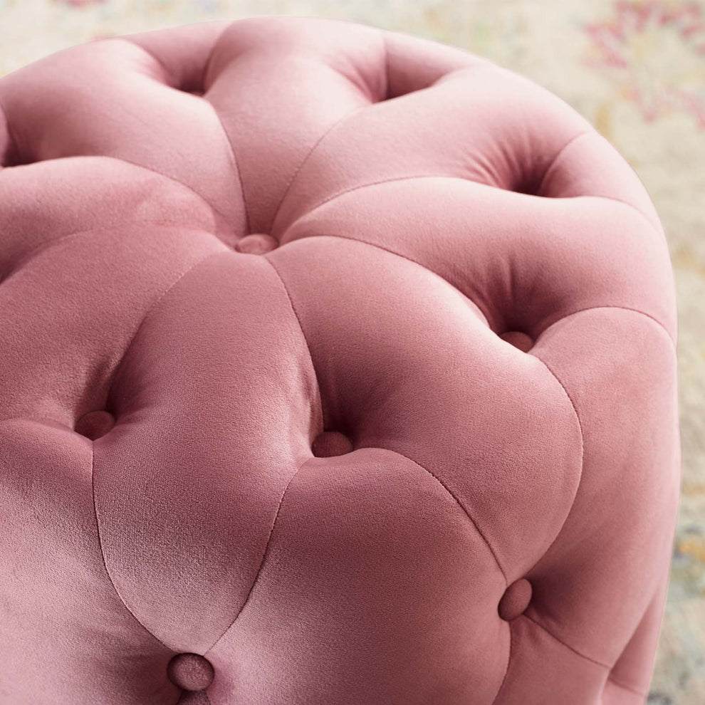 Modway Anthem Tufted Button Round Performance Velvet Ottoman - EEI-3778 | Ottomans | Modishstore - 6