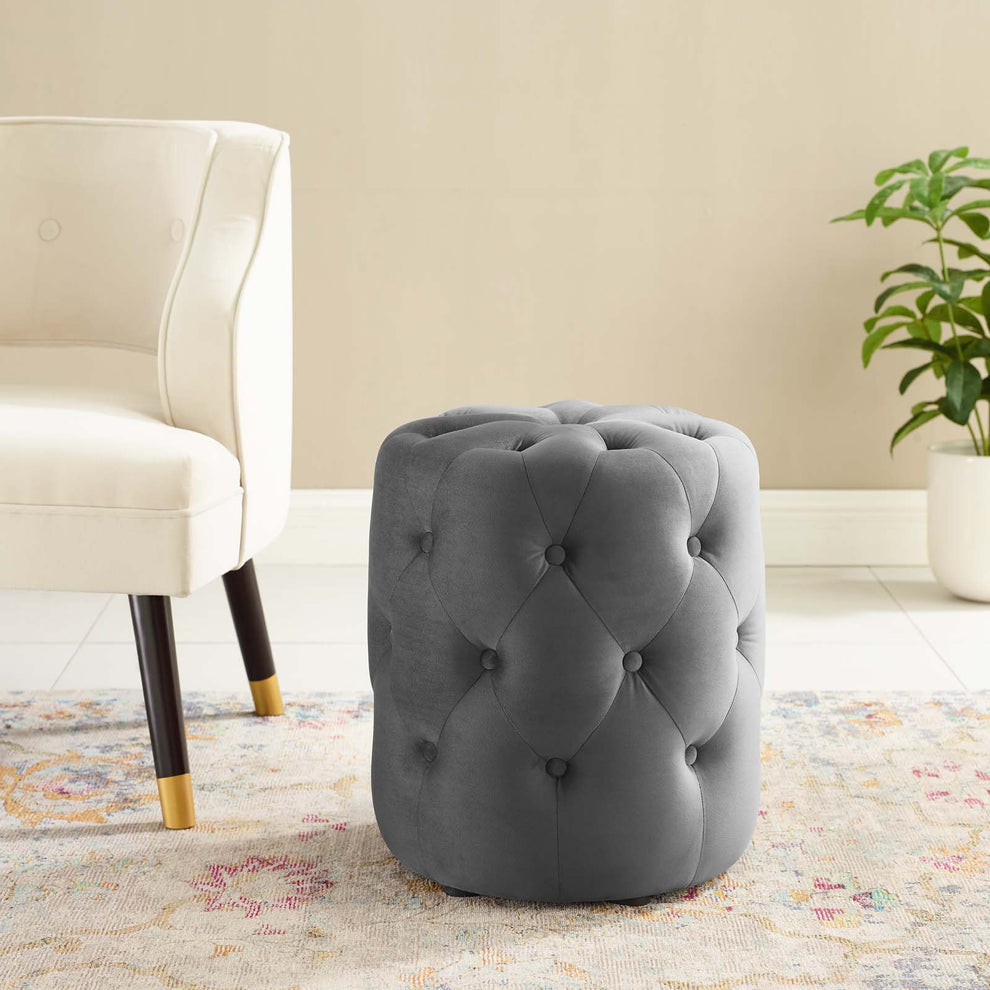 Modway Anthem Tufted Button Round Performance Velvet Ottoman - EEI-3778 | Ottomans | Modishstore - 7
