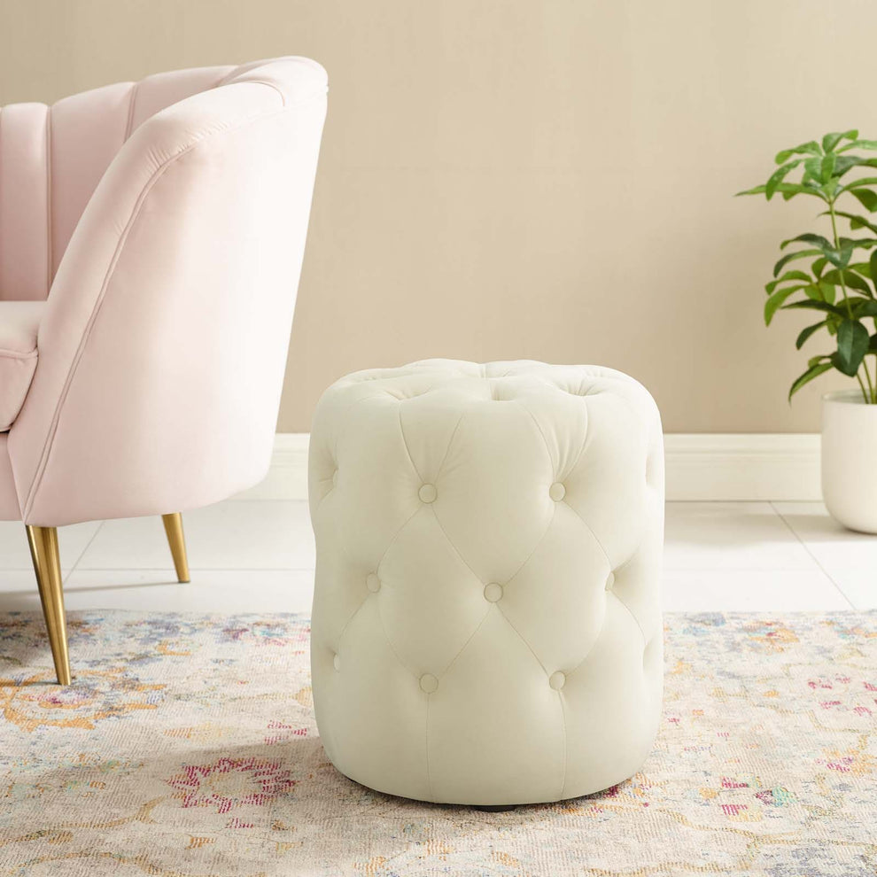 Modway Anthem Tufted Button Round Performance Velvet Ottoman - EEI-3778 | Ottomans | Modishstore - 13