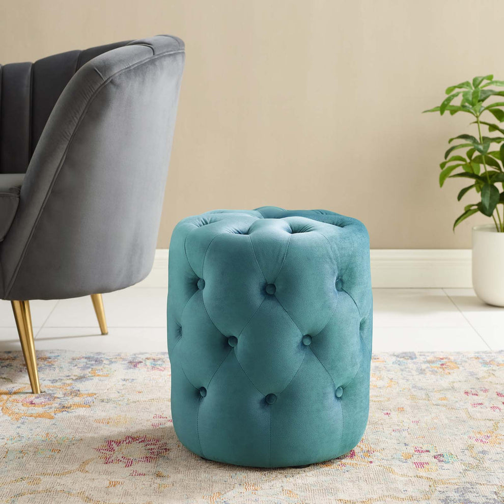 Modway Anthem Tufted Button Round Performance Velvet Ottoman - EEI-3778 | Ottomans | Modishstore - 25