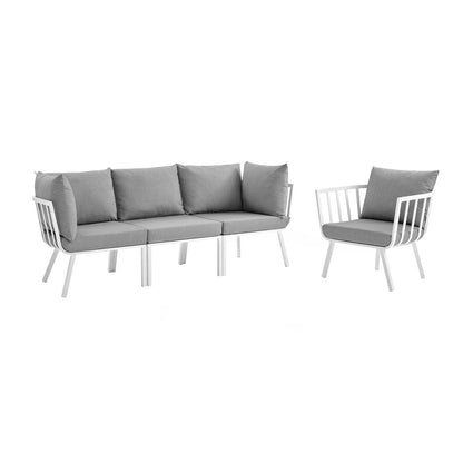 Modway Riverside 4 Piece Outdoor Patio Aluminum Set - EEI-3784 | Outdoor Sofas, Loveseats & Sectionals | Modishstore - 7