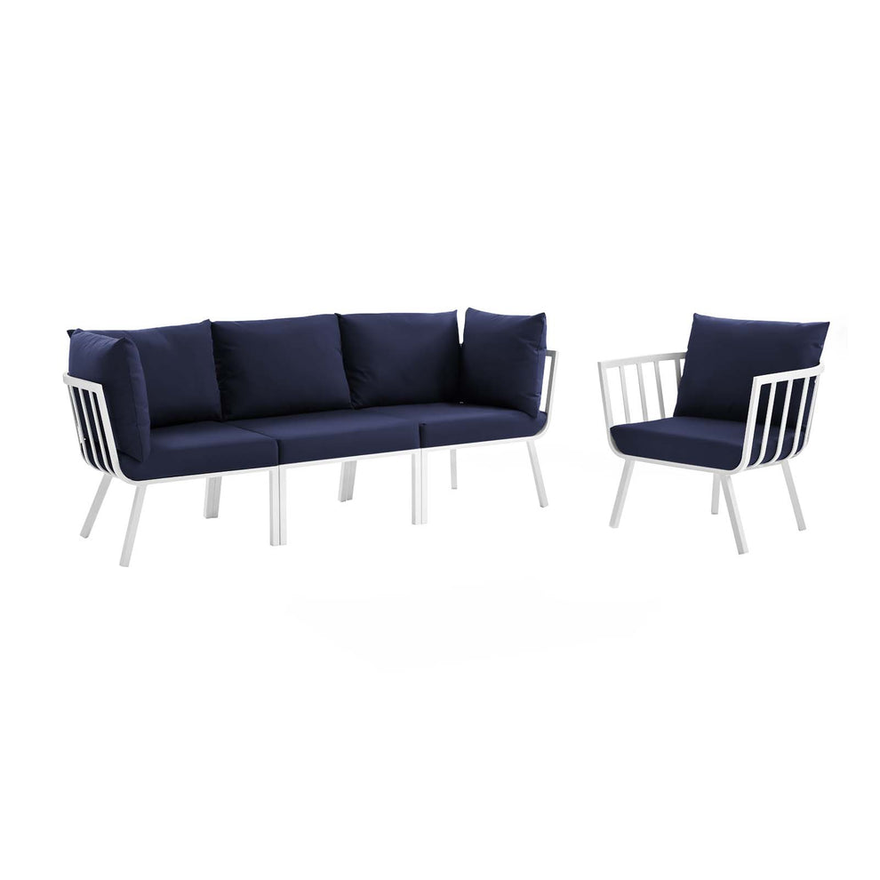Modway Riverside 4 Piece Outdoor Patio Aluminum Set - EEI-3784 | Outdoor Sofas, Loveseats & Sectionals | Modishstore - 10