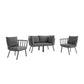 Modway Riverside 4 Piece Outdoor Patio Aluminum Set - EEI-3787 | Outdoor Sofas, Loveseats & Sectionals | Modishstore - 1