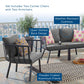 Modway Riverside 4 Piece Outdoor Patio Aluminum Set | Outdoor Sofas, Loveseats & Sectionals | Modishstore-13