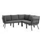 Modway Riverside 5 Piece Outdoor Patio Aluminum Sectional | Outdoor Sofas, Loveseats & Sectionals | Modishstore-2