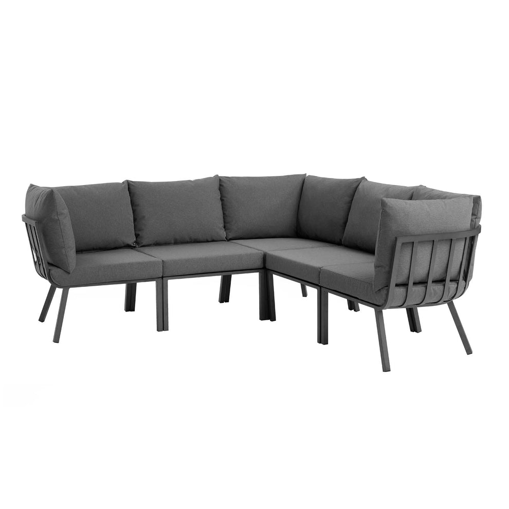 Modway Riverside 5 Piece Outdoor Patio Aluminum Sectional - EEI-3789 | Outdoor Sofas, Loveseats & Sectionals | Modishstore - 2