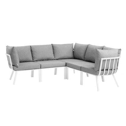 Modway Riverside 5 Piece Outdoor Patio Aluminum Sectional - EEI-3789 | Outdoor Sofas, Loveseats & Sectionals | Modishstore - 13