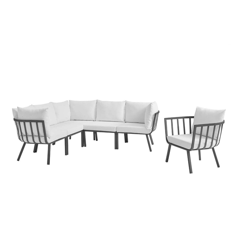 Modway Riverside 6 Piece Outdoor Patio Aluminum Set - EEI-3791 | Outdoor Sofas, Loveseats & Sectionals | Modishstore - 11