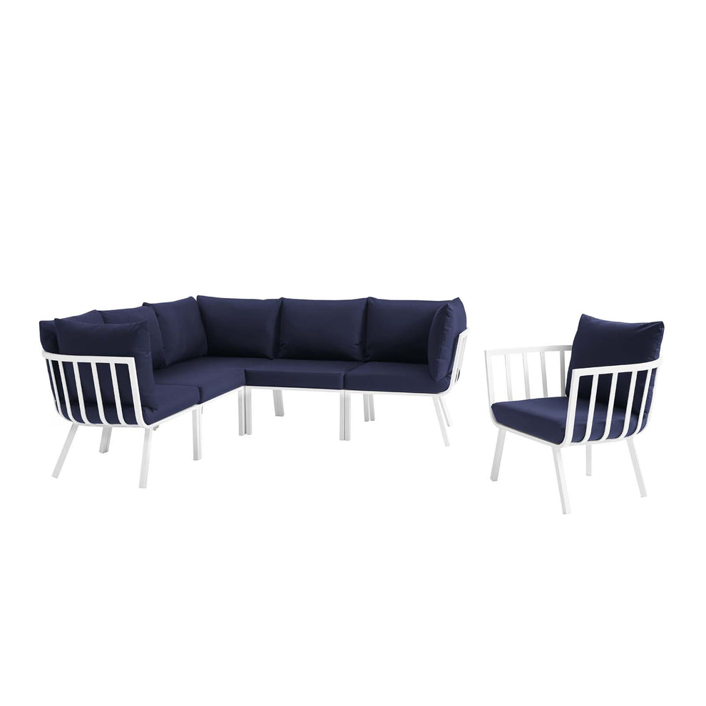 Modway Riverside 6 Piece Outdoor Patio Aluminum Set - EEI-3791 | Outdoor Sofas, Loveseats & Sectionals | Modishstore - 13