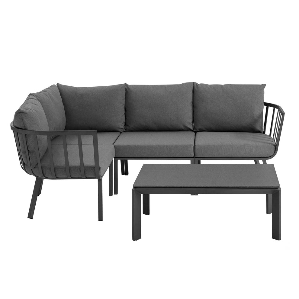 Riverside 5 Piece Outdoor Patio Aluminum Set By Modway - EEI-3793 | Outdoor Sofas, Loveseats & Sectionals | Modishstore - 1