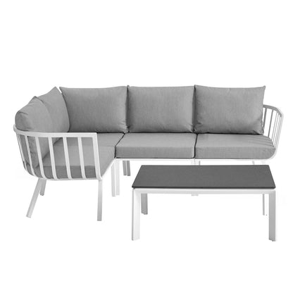 Riverside 5 Piece Outdoor Patio Aluminum Set By Modway - EEI-3793 | Outdoor Sofas, Loveseats & Sectionals | Modishstore - 27