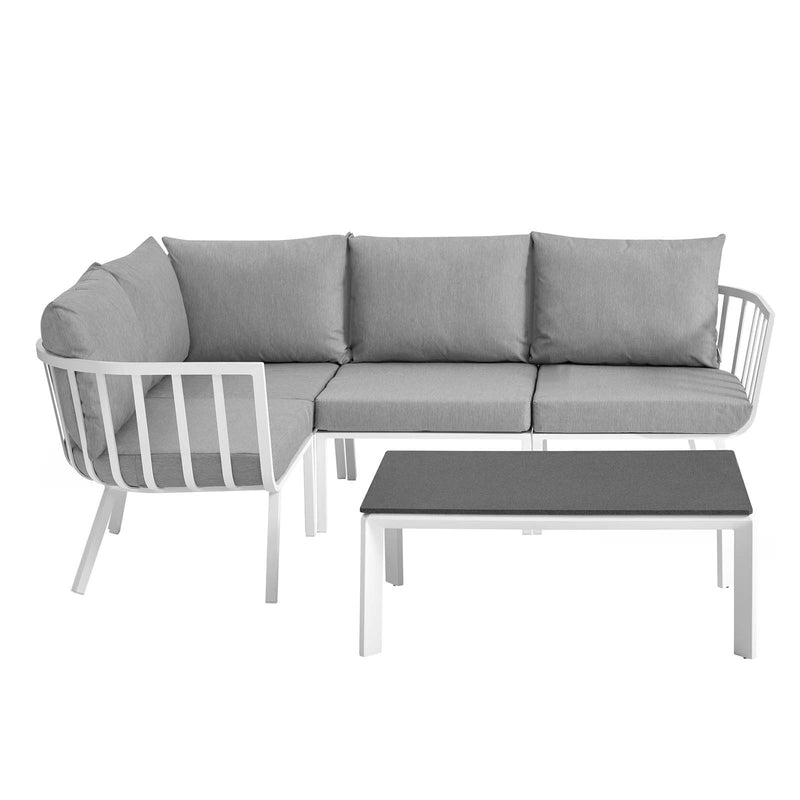 Riverside 5 Piece Outdoor Patio Aluminum Set By Modway - EEI-3793 | Outdoor Sofas, Loveseats & Sectionals | Modishstore - 27
