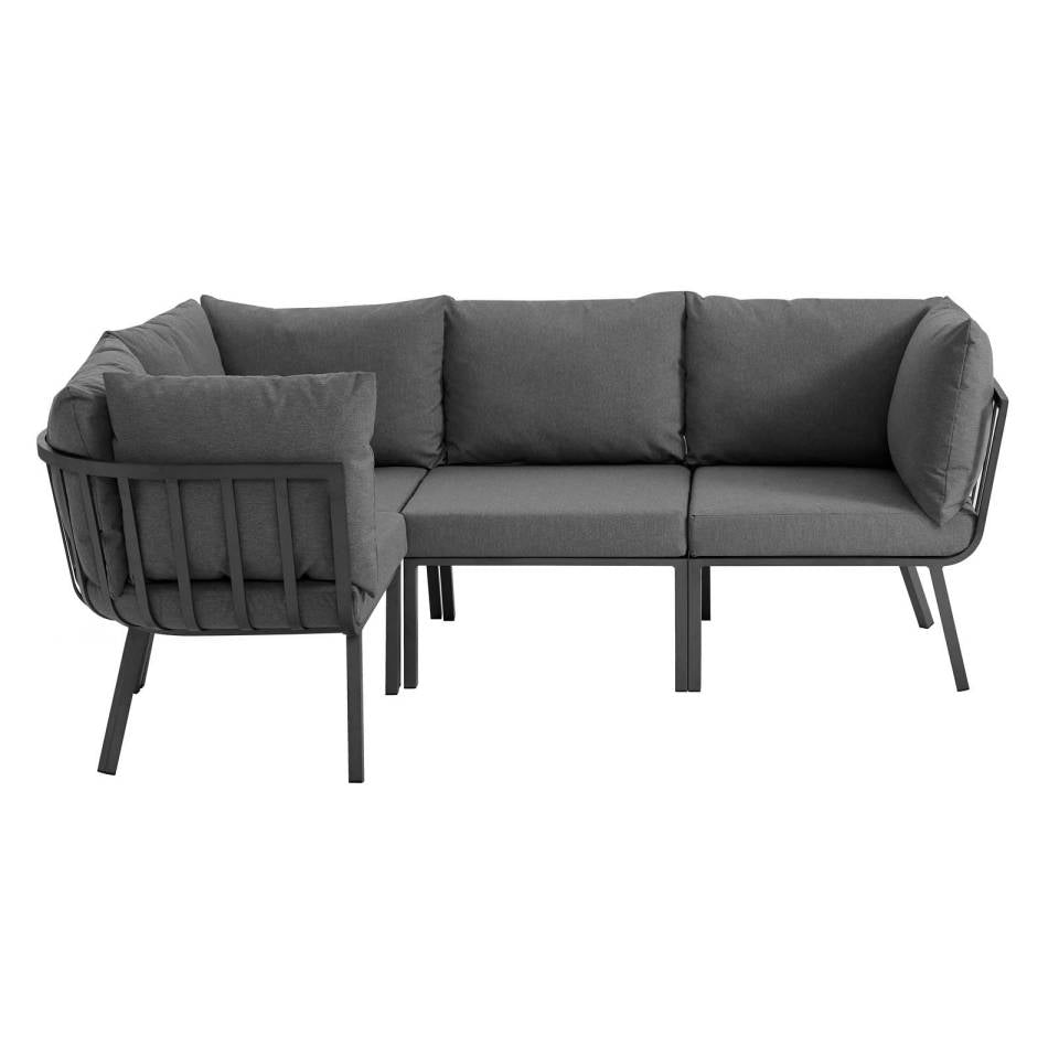 Modway Riverside 4 Piece Outdoor Patio Aluminum Sectional - EEI-3794 | Outdoor Sofas, Loveseats & Sectionals | Modishstore - 2