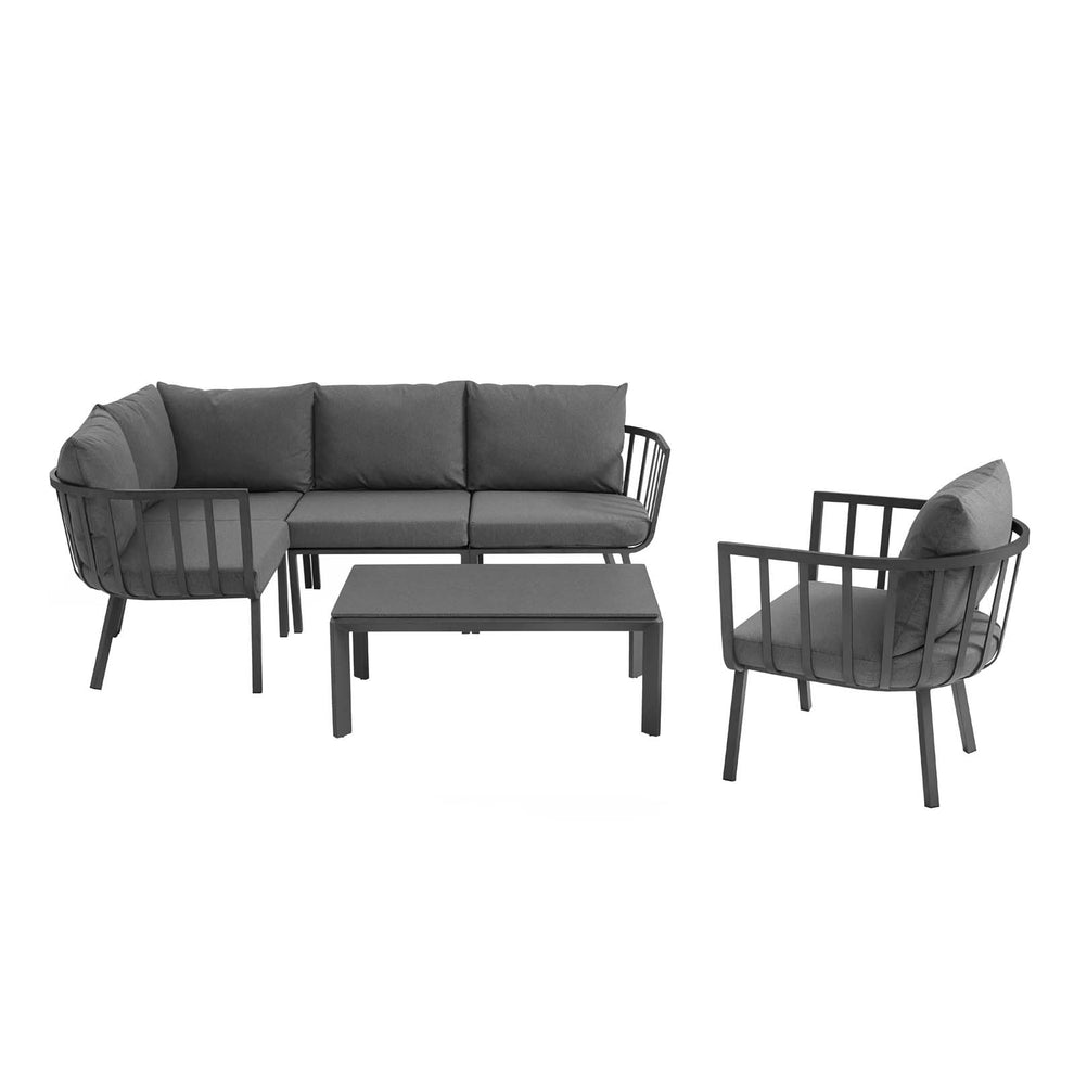 Riverside 6 Piece Outdoor Patio Aluminum Set By Modway - EEI-3795 | Outdoor Sofas, Loveseats & Sectionals | Modishstore - 1