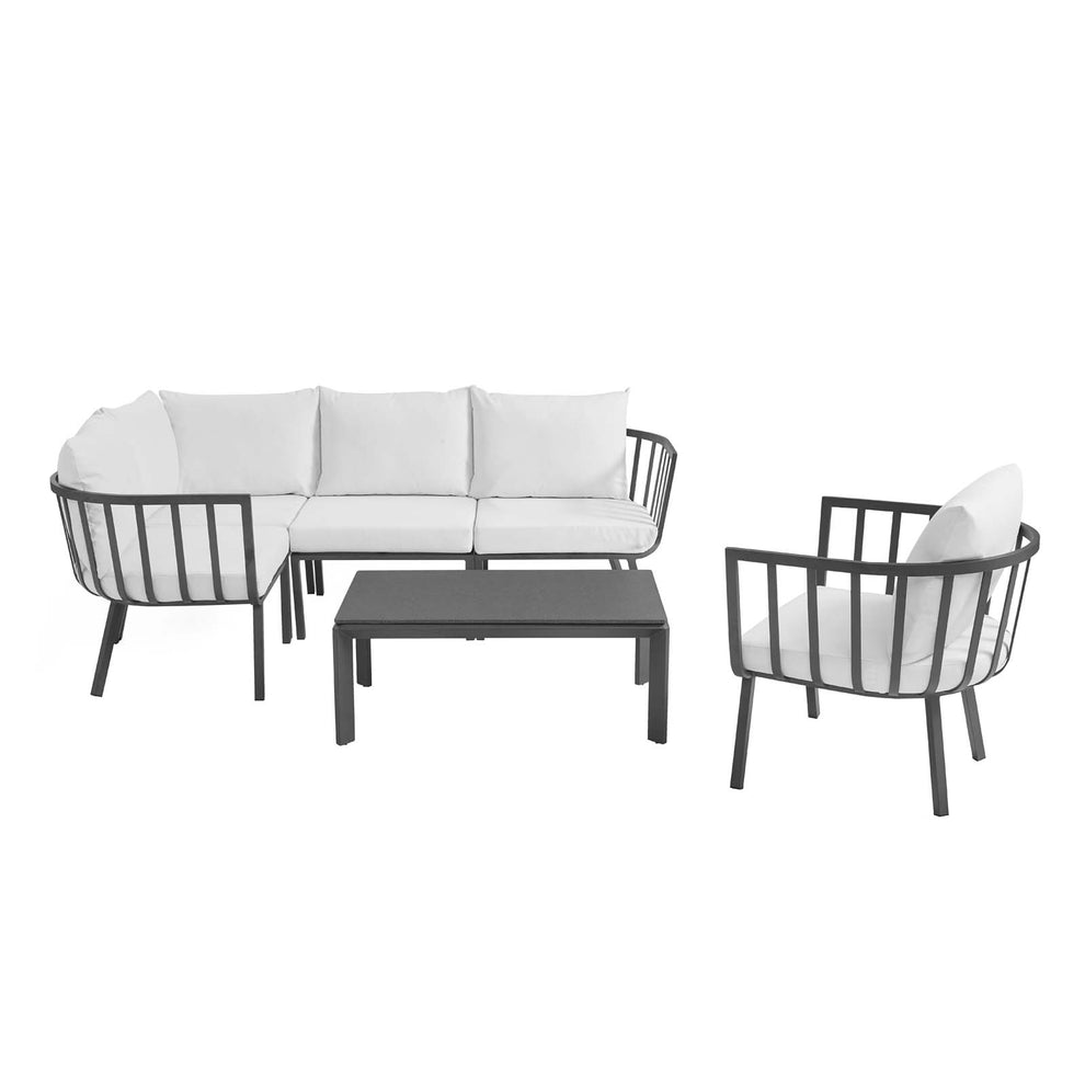 Riverside 6 Piece Outdoor Patio Aluminum Set By Modway - EEI-3795 | Outdoor Sofas, Loveseats & Sectionals | Modishstore - 6