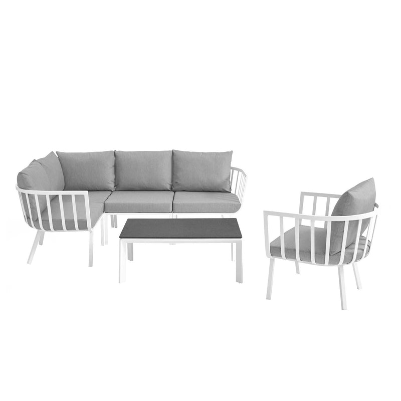 Riverside 6 Piece Outdoor Patio Aluminum Set By Modway - EEI-3795 | Outdoor Sofas, Loveseats & Sectionals | Modishstore - 11