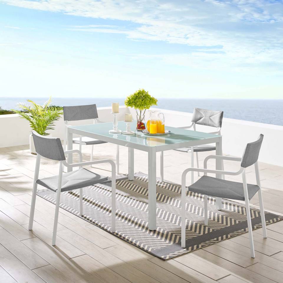 Modway Raleigh 5 Piece Outdoor Patio Aluminum Dining Set - EEI-3796 | Outdoor Dining Sets | Modishstore - 1