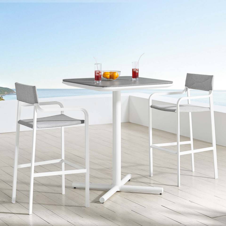 Modway Raleigh 3 Piece Outdoor Patio Aluminum Bar Set - EEI-3798 | Outdoor Dining Sets | Modishstore - 1