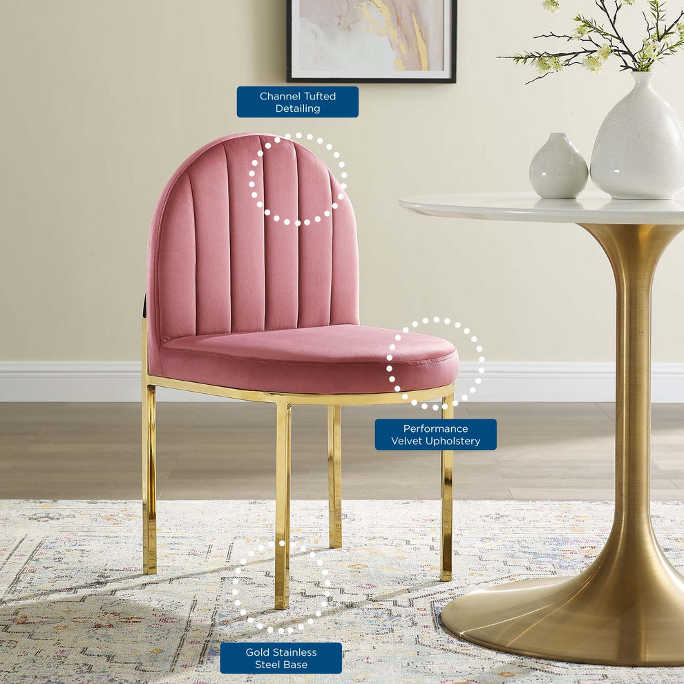 Modway Isla Channel Tufted Performance Velvet Dining Side Chair - EEI-3802 | Dining Chairs | Modishstore - 3