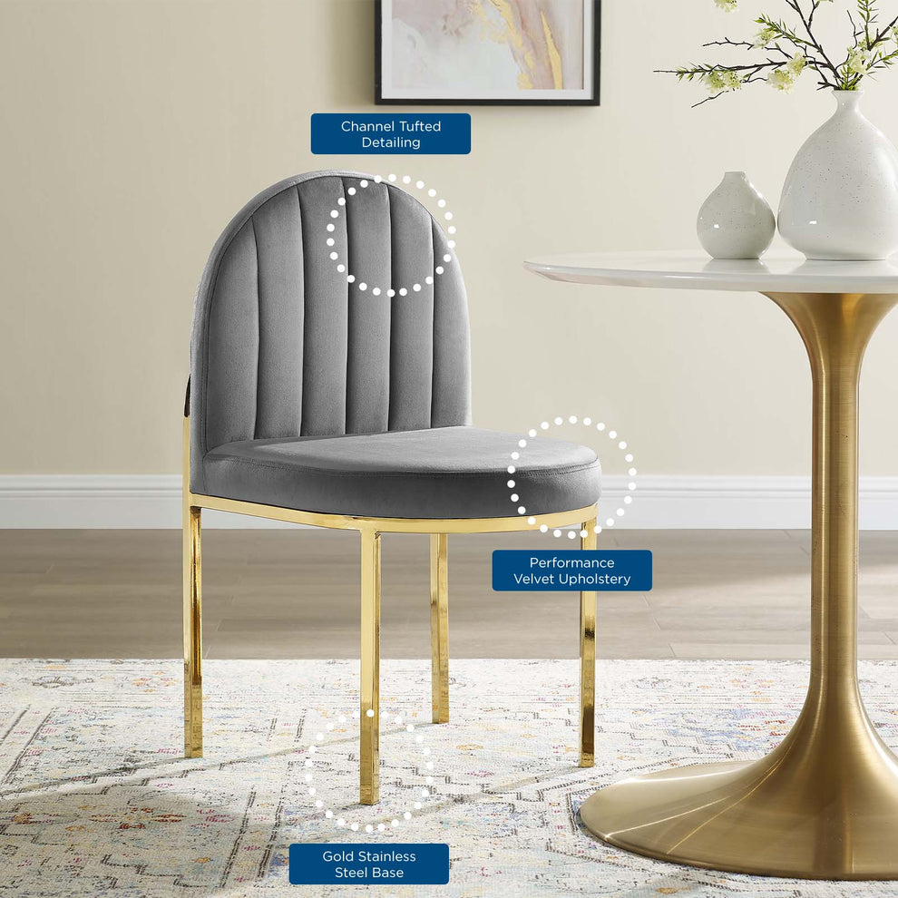 Modway Isla Channel Tufted Performance Velvet Dining Side Chair - EEI-3802 | Dining Chairs | Modishstore - 11