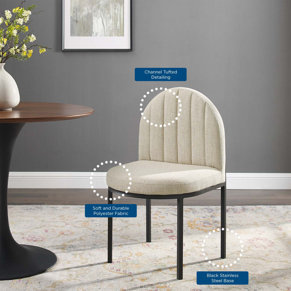 Modway Isla Channel Tufted Upholstered Fabric Dining Side Chair - EEI-3803 | Dining Chairs | Modishstore - 2