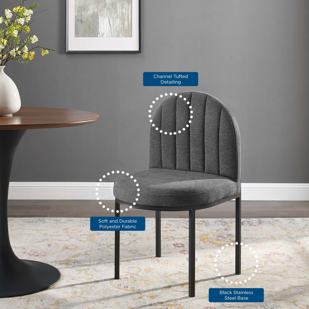 Modway Isla Channel Tufted Upholstered Fabric Dining Side Chair - EEI-3803 | Dining Chairs | Modishstore - 3
