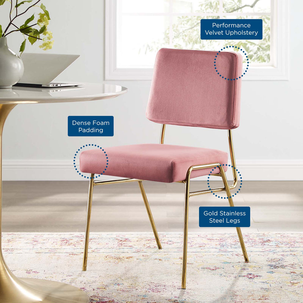 Modway Craft Performance Velvet Dining Side Chair - EEI-3804 | Dining Chairs | Modishstore - 8