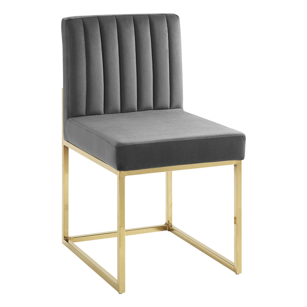 Modway Carriage Channel Tufted Sled Base Performance Velvet Dining Chair - EEI-3806 | Dining Chairs | Modishstore - 7