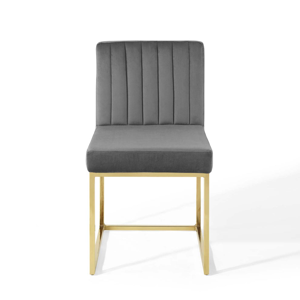Modway Carriage Channel Tufted Sled Base Performance Velvet Dining Chair - EEI-3806 | Dining Chairs | Modishstore - 5