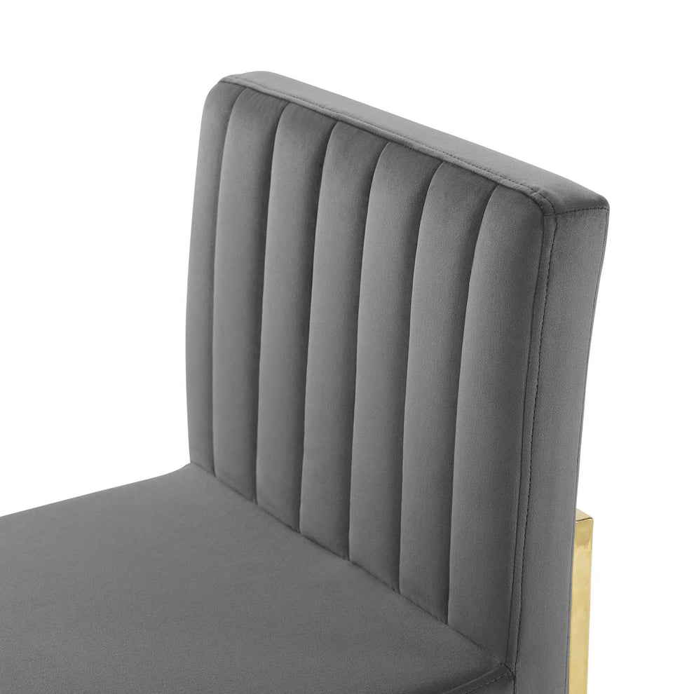 Modway Carriage Channel Tufted Sled Base Performance Velvet Dining Chair - EEI-3806 | Dining Chairs | Modishstore - 2