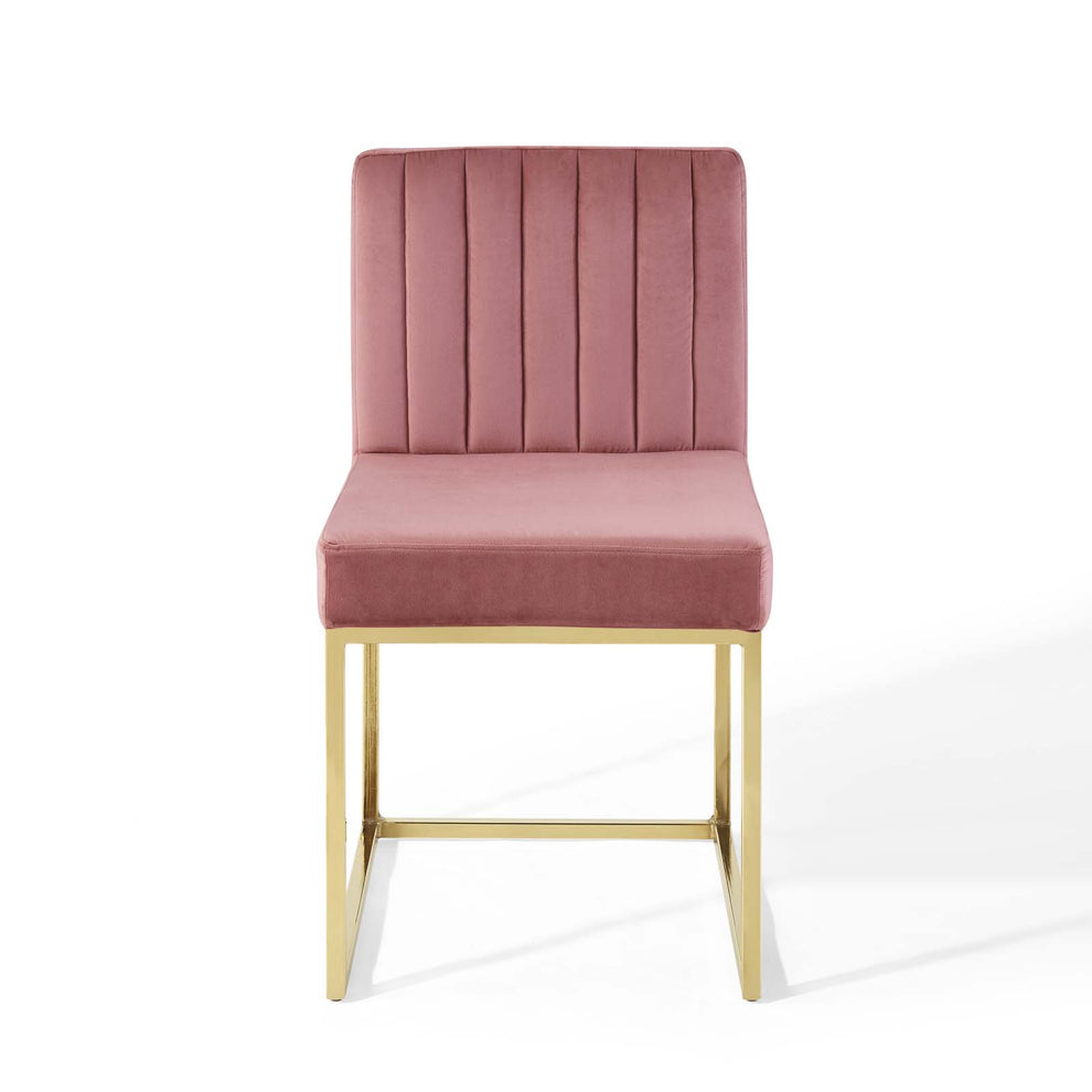 Modway Carriage Channel Tufted Sled Base Performance Velvet Dining Chair - EEI-3806 | Dining Chairs | Modishstore - 11