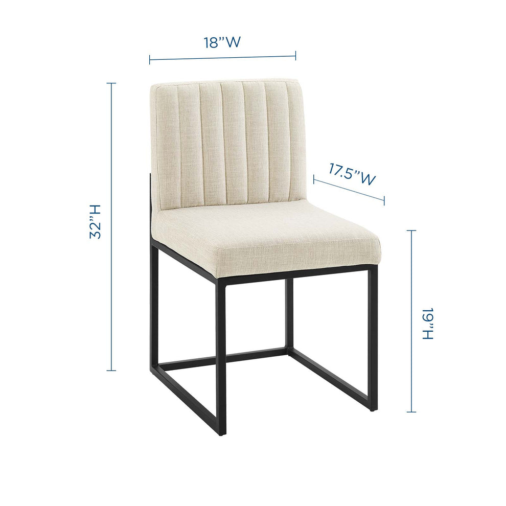 Modway Carriage Channel Tufted Sled Base Upholstered Fabric Dining Chair - EEI-3807 | Dining Chairs | Modishstore - 7