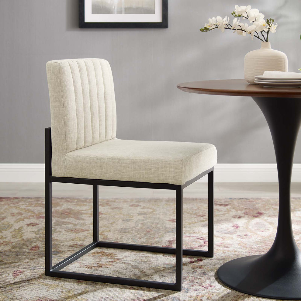 Modway Carriage Channel Tufted Sled Base Upholstered Fabric Dining Chair - EEI-3807 | Dining Chairs | Modishstore - 1