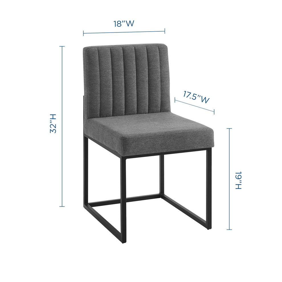Modway Carriage Channel Tufted Sled Base Upholstered Fabric Dining Chair - EEI-3807 | Dining Chairs | Modishstore - 23
