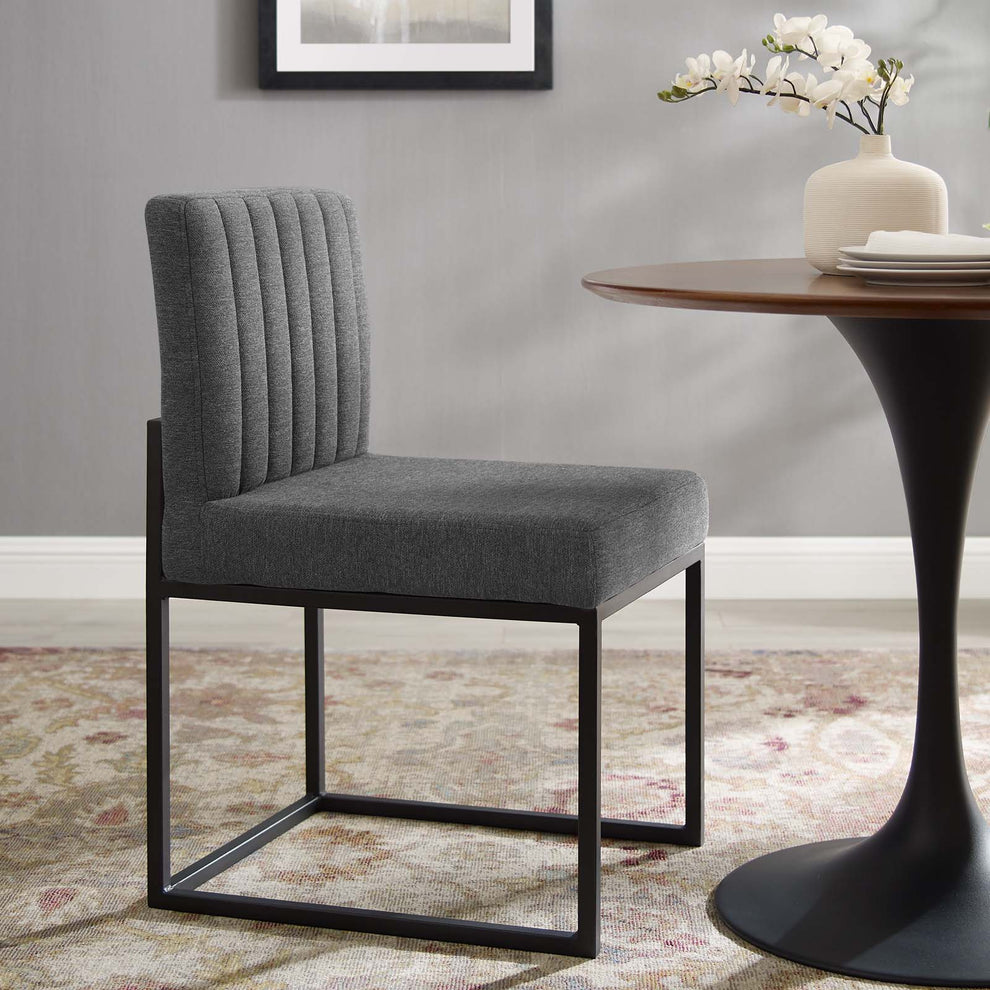 Modway Carriage Channel Tufted Sled Base Upholstered Fabric Dining Chair - EEI-3807 | Dining Chairs | Modishstore - 26