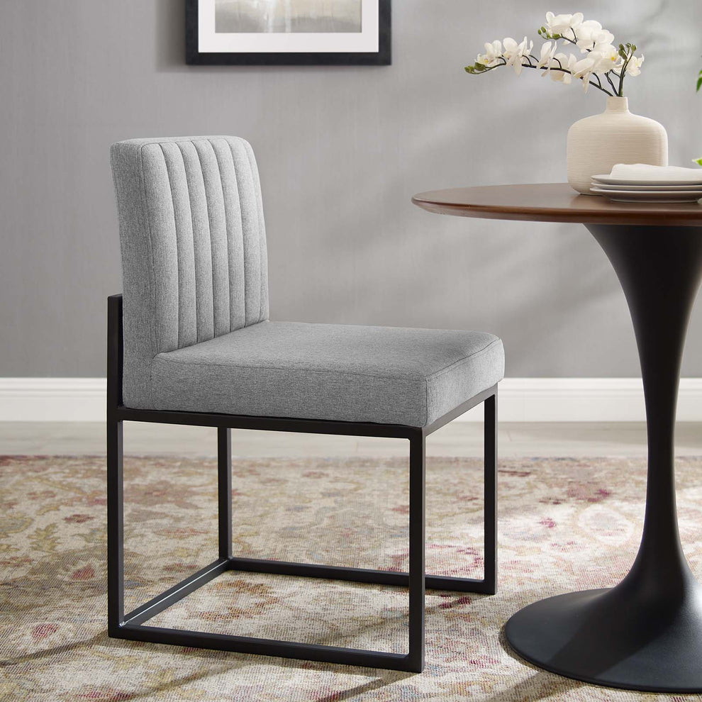 Modway Carriage Channel Tufted Sled Base Upholstered Fabric Dining Chair - EEI-3807 | Dining Chairs | Modishstore - 27