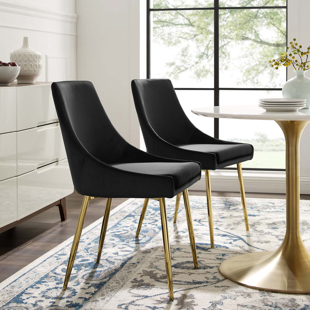 Modway Viscount Performance Velvet Dining Chairs - Set of 2 - EEI-3808 | Dining Chairs | Modishstore - 1