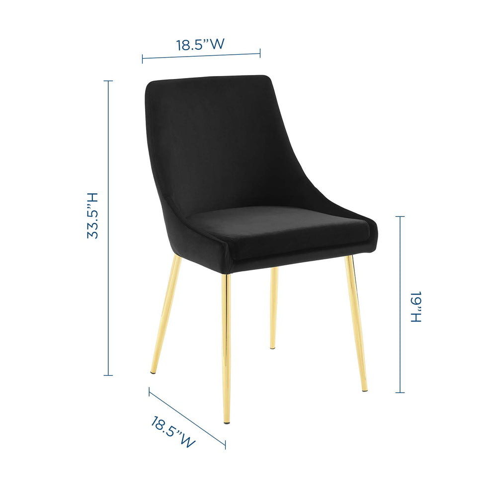 Modway Viscount Performance Velvet Dining Chairs - Set of 2 - EEI-3808 | Dining Chairs | Modishstore - 3