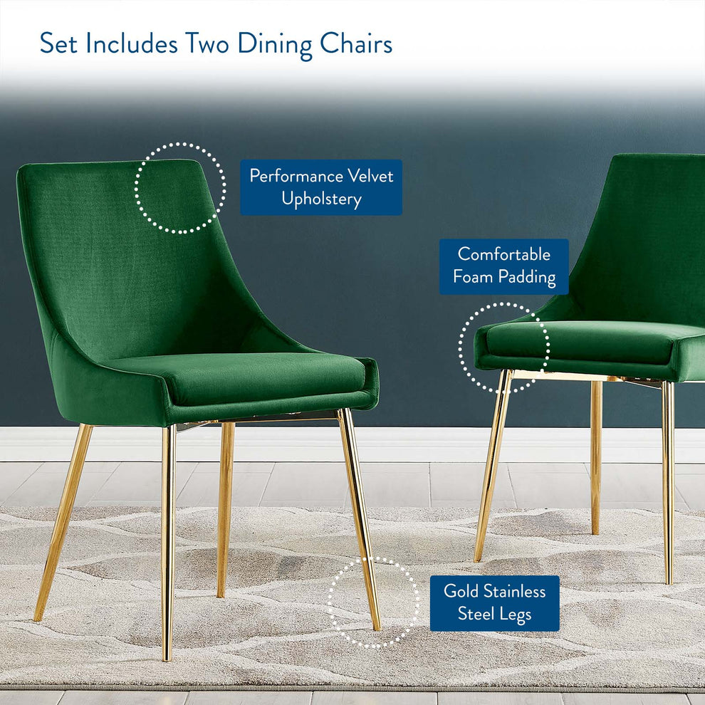 Modway Viscount Performance Velvet Dining Chairs - Set of 2 - EEI-3808 | Dining Chairs | Modishstore - 66