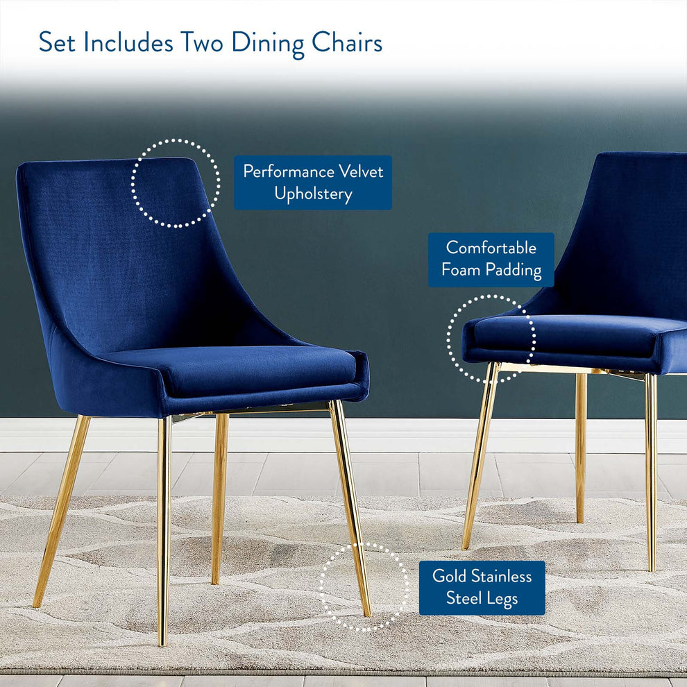 Modway Viscount Performance Velvet Dining Chairs - Set of 2 - EEI-3808 | Dining Chairs | Modishstore - 67