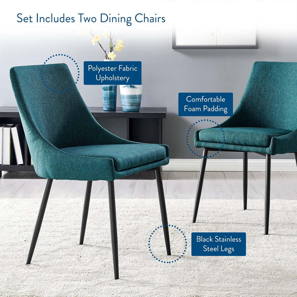 Modway Viscount Upholstered Fabric Dining Chairs - Set of 2 - EEI-3809 Polyester Fabric Upholstery Dense Foam Padding 33.5 inch height Dining Chair | Dining Chairs | Modishstore - 49