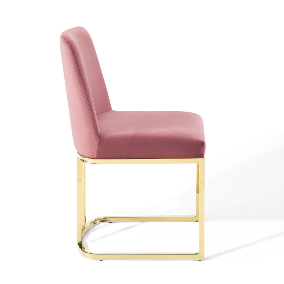 Modway Amplify Sled Base Performance Velvet Dining Side Chair - EEI-3810 | Dining Chairs | Modishstore - 3
