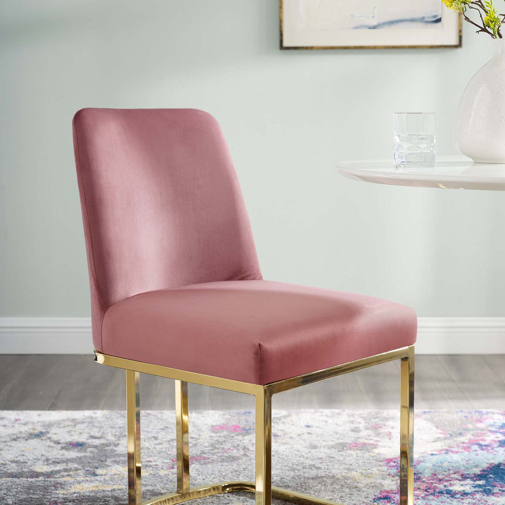 Modway Amplify Sled Base Performance Velvet Dining Side Chair - EEI-3810 | Dining Chairs | Modishstore - 1