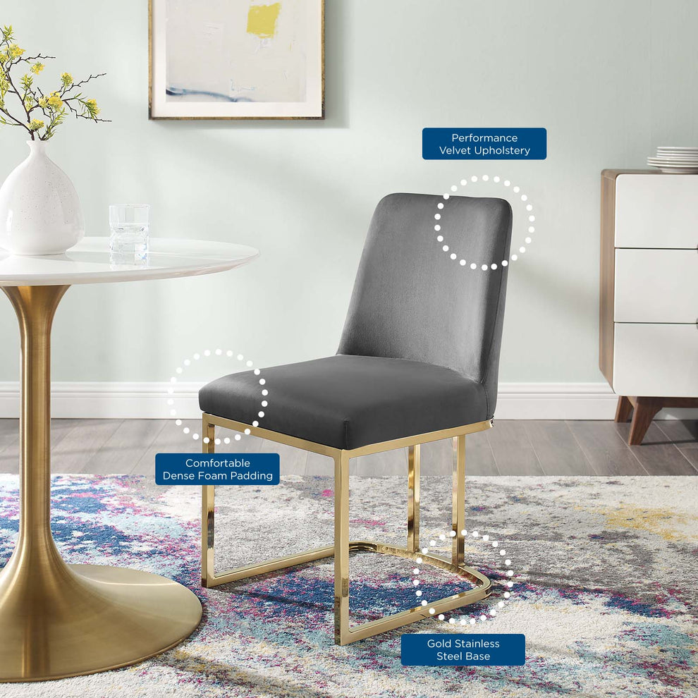 Modway Amplify Sled Base Performance Velvet Dining Side Chair - EEI-3810 | Dining Chairs | Modishstore - 14